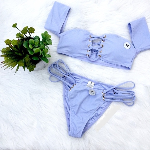 Lilac cheeky bikini with arm cuffs Size M NWT - Picture 1 of 14